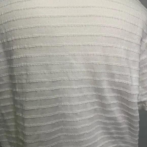 Madewell Cream Textured Cropped V-Neck Tee Size M - Picture 5 of 10